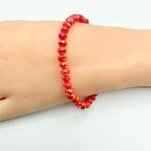 Elegant Red Beaded Bracelet